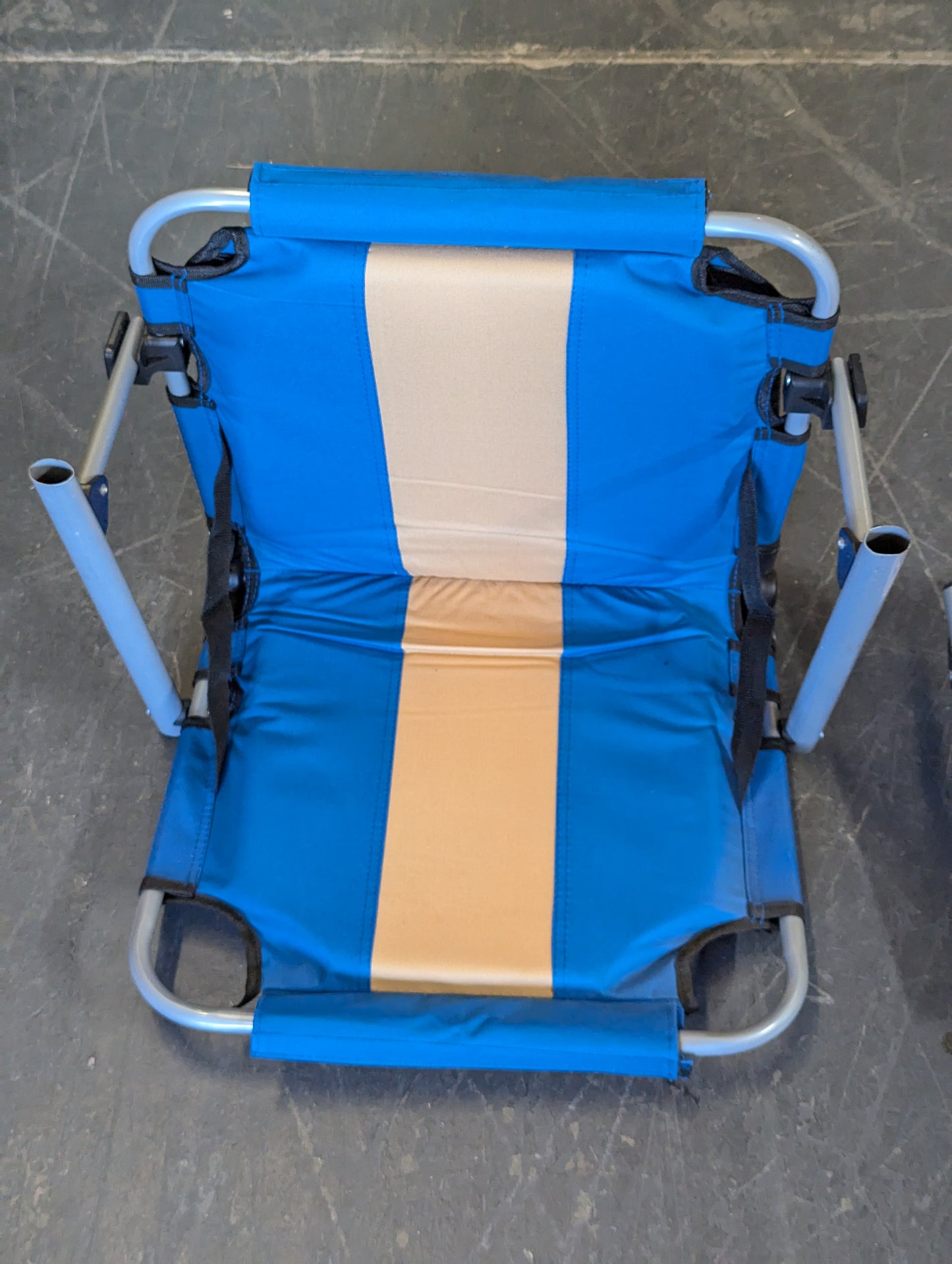 Lot of 13 Stansport Folding Stadium Seat With Arms for Bleachers Portable Outdoor Floor Folding Stadium. Back Support in Red, Blue, Black Color