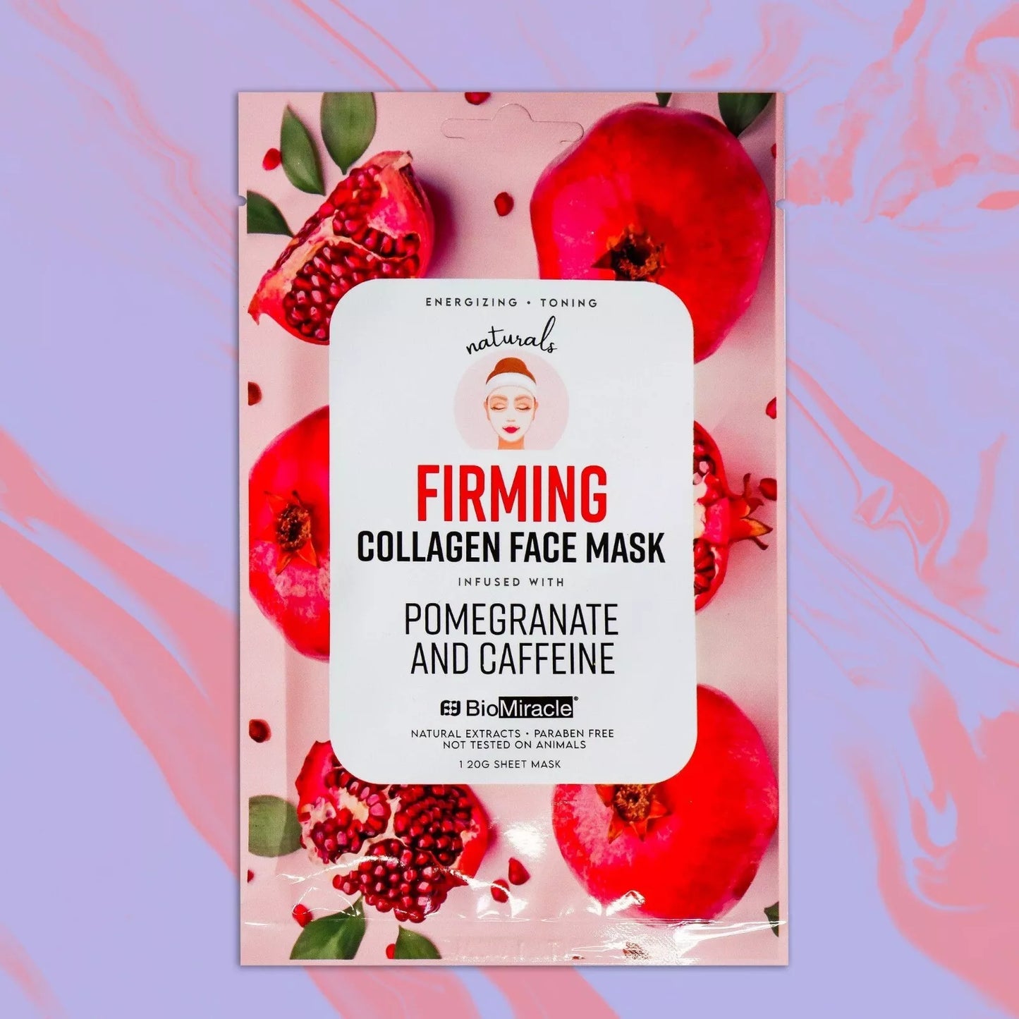 BioMiracle Korean Skin Firming Hydrating Collagen Caffeine Face Mask Reduce Wrinkles