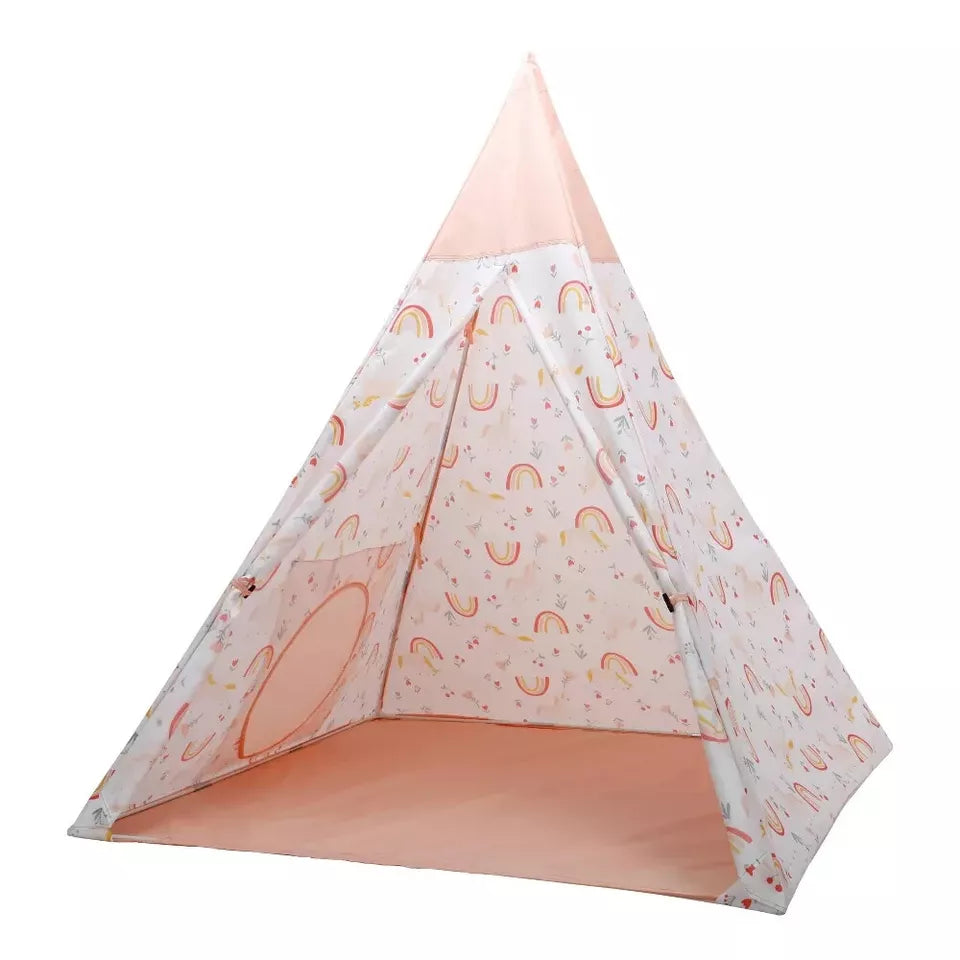 PillowFort Kids Play Indoor Tent Teepee Nook Pink Unicorn Rainbow + carrying bag