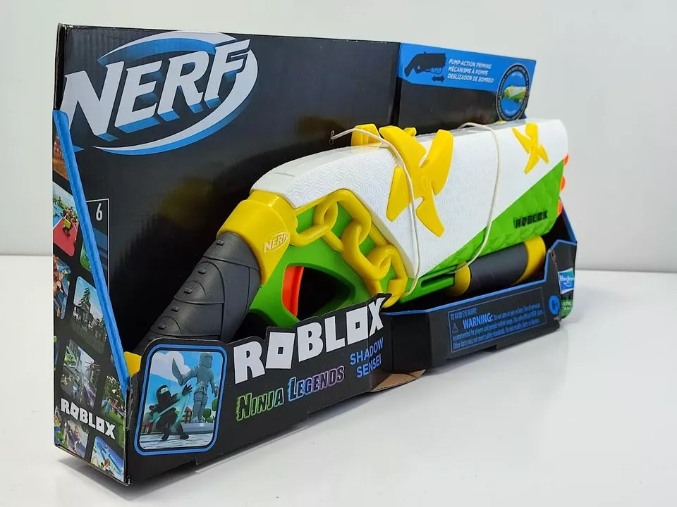 Nerf Roblox Ninja Legend Shadow Sensei Blaster Pump Action Toy Gun 6 Darts