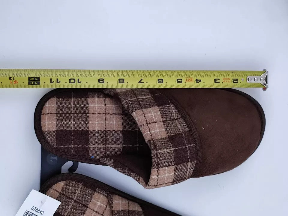 Set of 2 Pairs Indoor Slippers Brown Slip On Size L Large Warm Soft Wool Blend