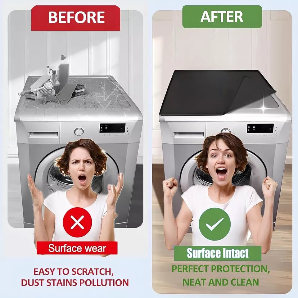 Washer and Dryer Covers 23.6''x 23.6'' Silicone Top Protector Mat Waterproof
