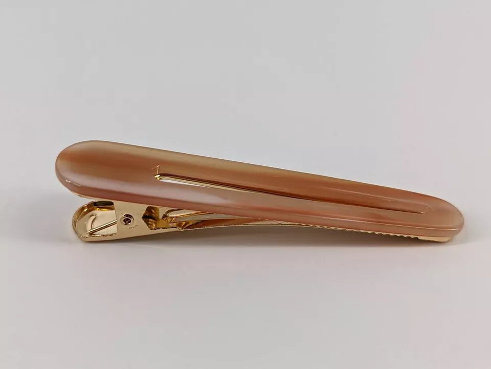 Set of 3 Hive and Co. Salon Hair Clips Coral Golden Colors
