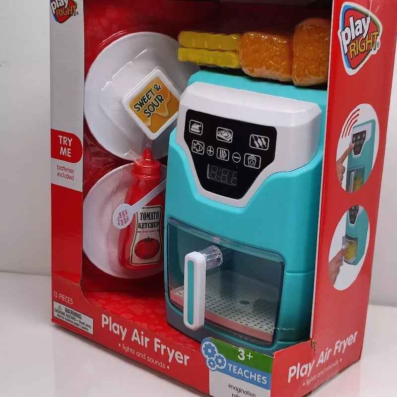 Play Right Kitchen Play Toys Light and Sound Air Fyer Chef Pretend 13 Pcs. 3+