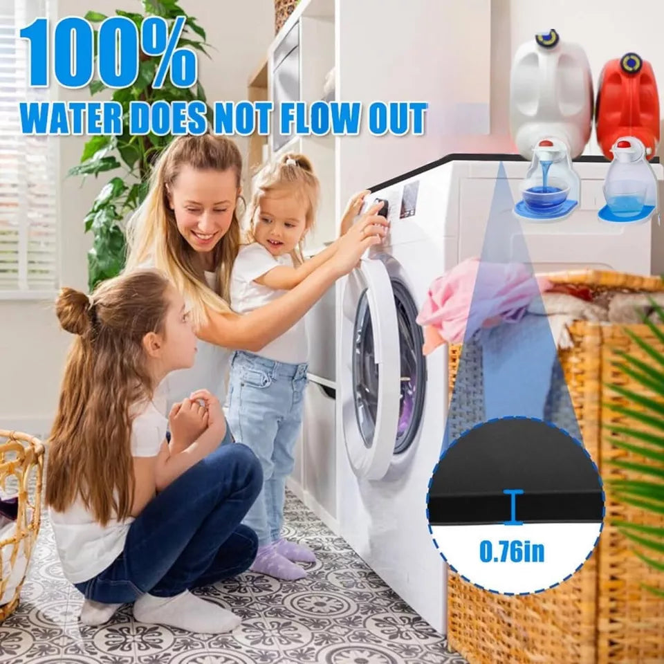 Washer and Dryer Covers 23.6''x 23.6'' Silicone Top Protector Mat Waterproof