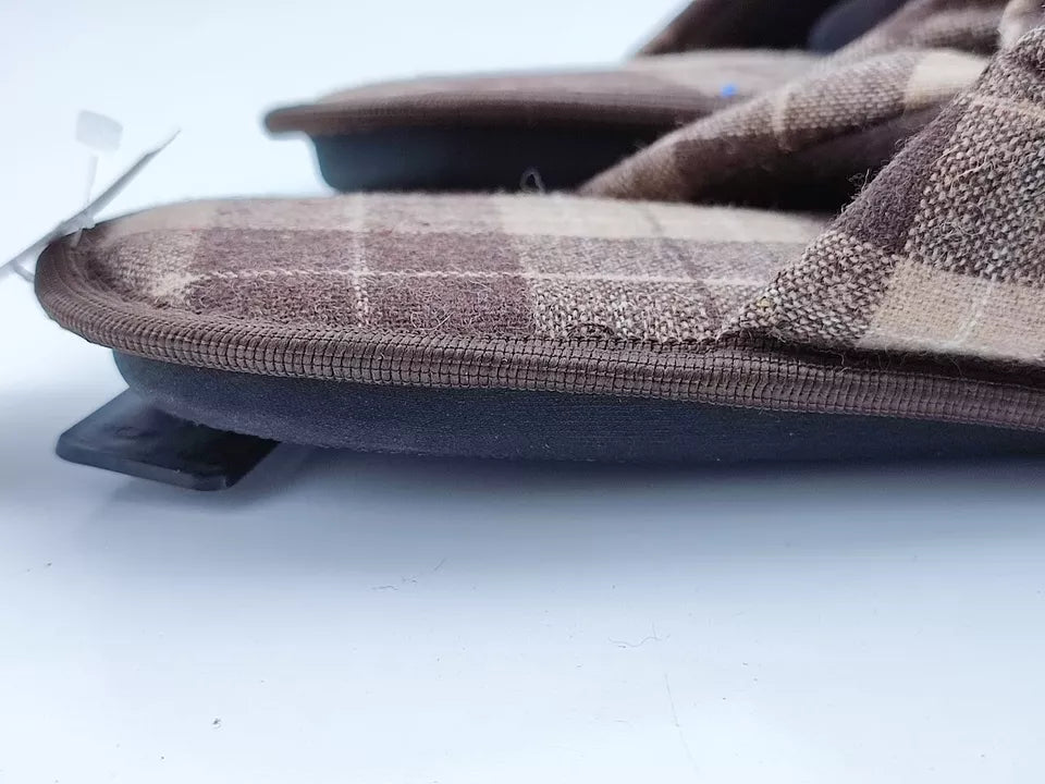 Set of 2 Pairs Indoor Slippers Brown Slip On Size L Large Warm Soft Wool Blend