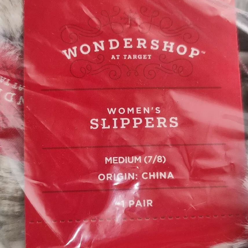Wondershop Christmas Women's Mama Elf Slide Slippers Plaid - Size Medium (7-8)