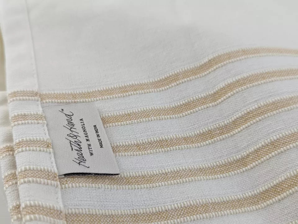 Hearth & Hand Magnolia Placemat Tick Stripe Pattern Table Setting Gold (6 pc box)