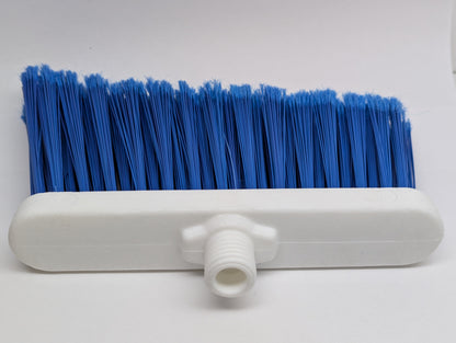 Lot of 12 Universal Angle Broom Head Replacement Blue Strong Bristles Industrial-Grade