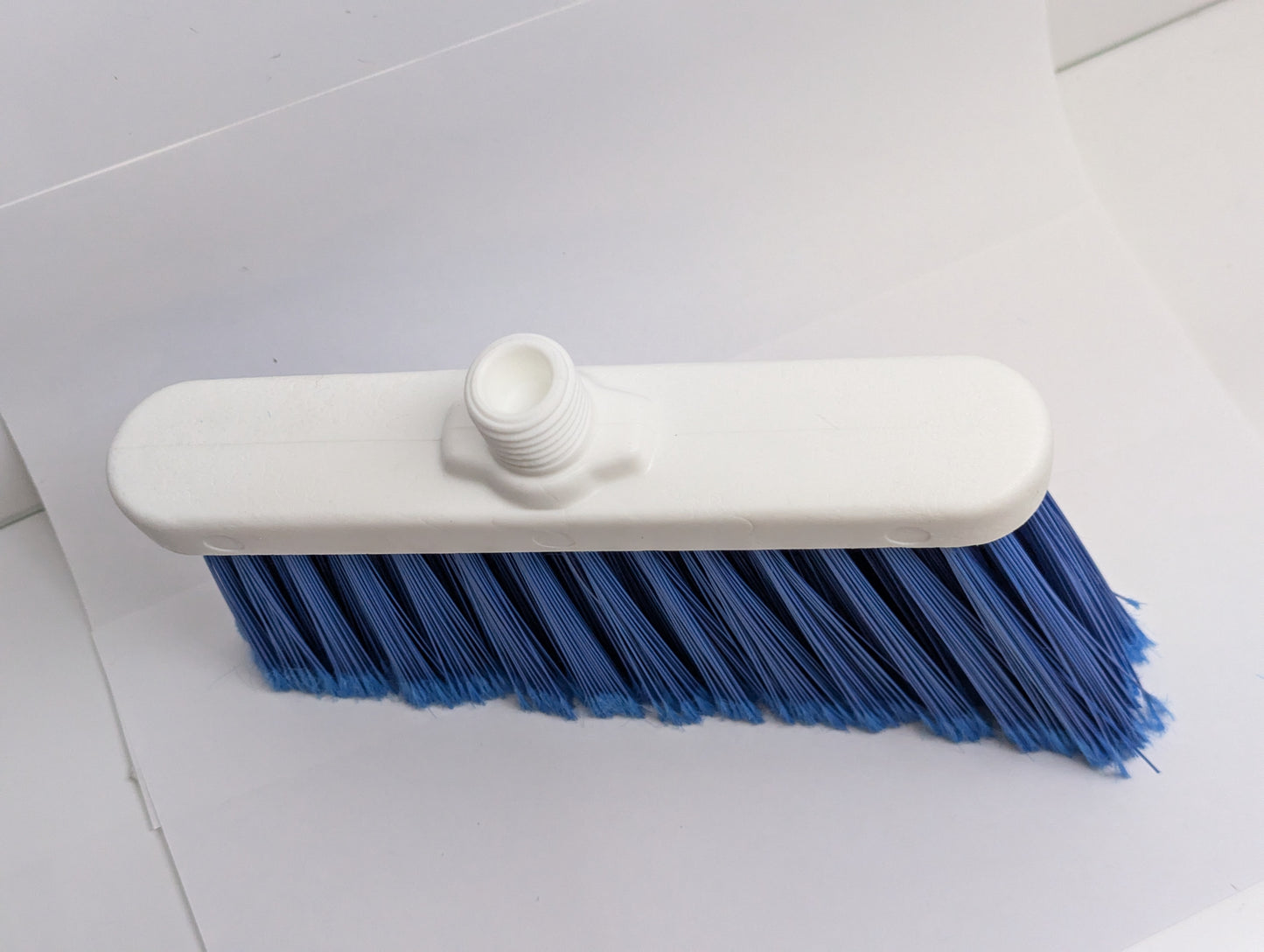 Lot of 12 Universal Angle Broom Head Replacement Blue Strong Bristles Industrial-Grade