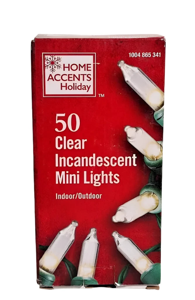 50 Clear Incandescent Christmas Mini Lights