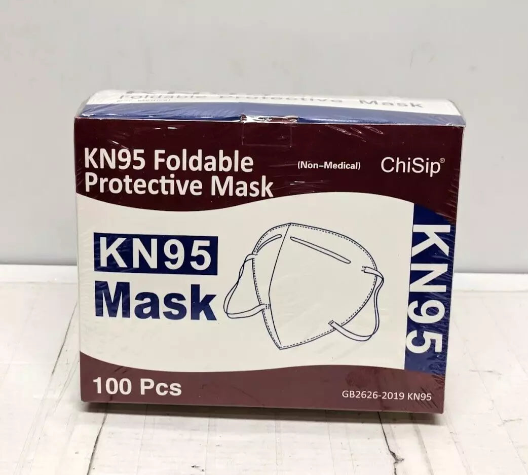 ChiSip KN95 Foldable Protective Face Masks GB2626-2019 100 Pack