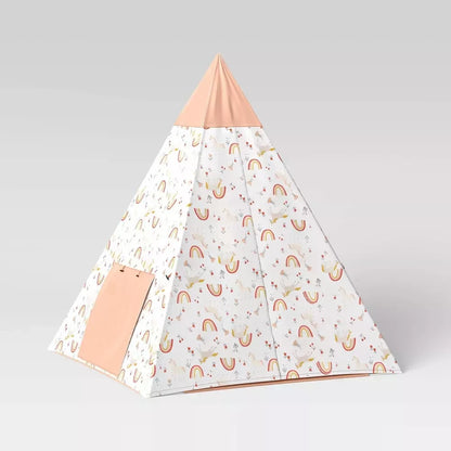 PillowFort Kids Play Indoor Tent Teepee Nook Pink Unicorn Rainbow + carrying bag