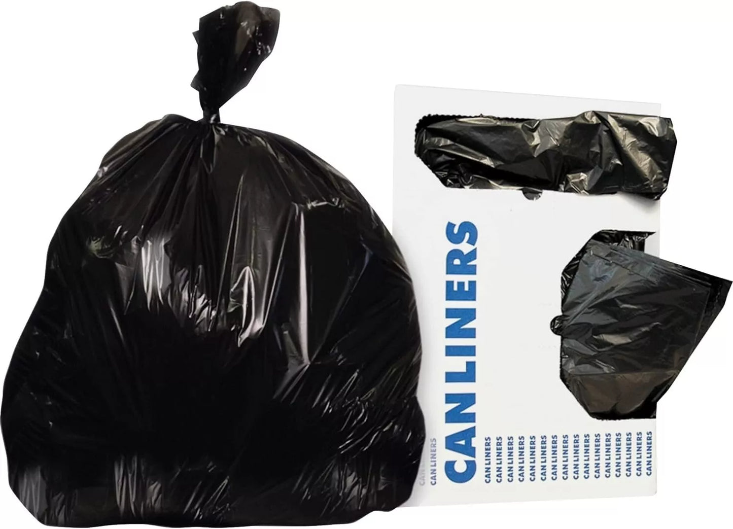 Can Liners Trash Bag Low-Density Waste 55 Gal. 1.50 Mil 36" x 58" Black 100 Bags per Box