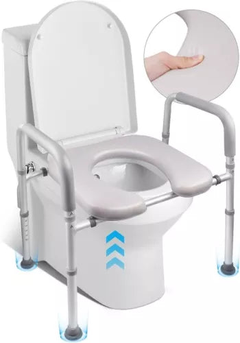 Hotodeal Toilet Seat Risers for Seniors Heavy Duty Raised Toilet Seat Hand 300lb