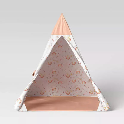 PillowFort Kids Play Indoor Tent Teepee Nook Pink Unicorn Rainbow + carrying bag