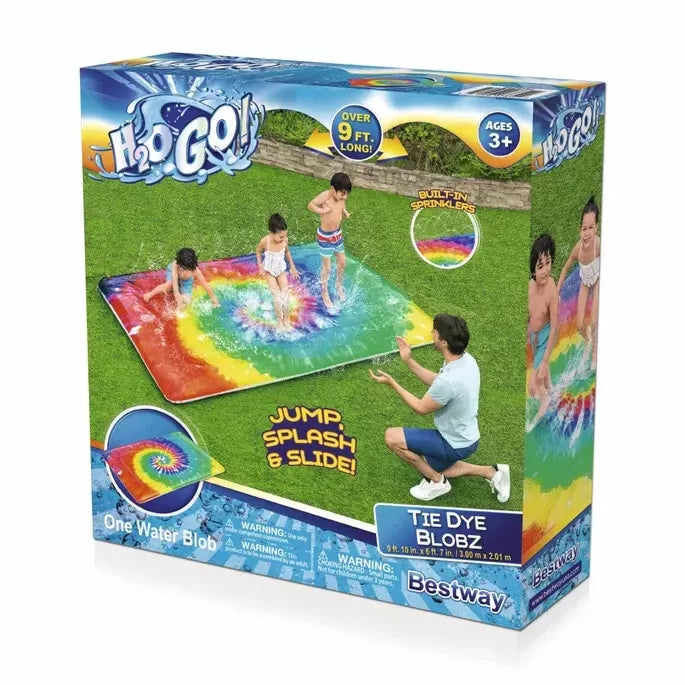 Bestway H2OGO! Tie Dye Blobz Water-Filled Splash Pad, 9’ 10” x 6' 7" Ages 3+