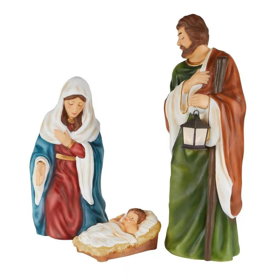 36 Inch Christmas Nativity Scene Figurine Manger Crib Jesus Birth LED