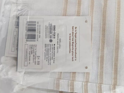 Hearth & Hand Magnolia Placemat Tick Stripe Pattern Table Setting Gold (6 pc box)
