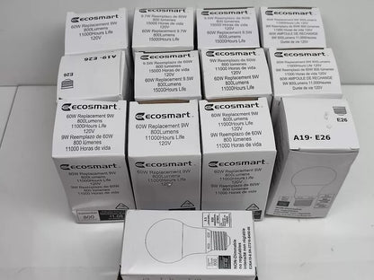 Ecosmart 60W Replacement 9W Bulb 800 Lumens 11,000 Hours Life 120V  Lot of 13