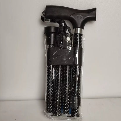 Folding Mobility Cane Gel Grip Adjusts 32” to 36” Brand New Black Silver