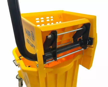 Commercial 26 Qt Mop Bucket Yellow Dual Chamber Metal Casters Wringer Separator