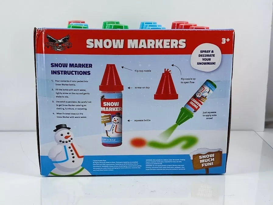 Flexible Flyer 2" Snow Marker Snow Much Fun! Spray Decorate Snowman 3+ (12pc case)