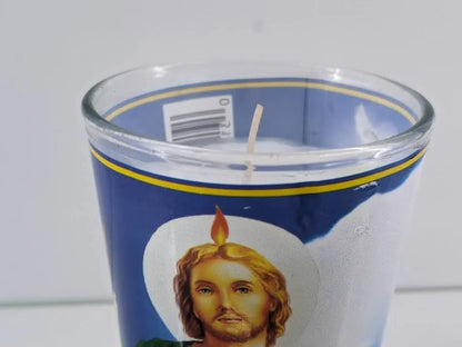 Continental Candle Saint St Jude Thaddeus San Judas Tadeo Offering 8" Glass (12pc box)