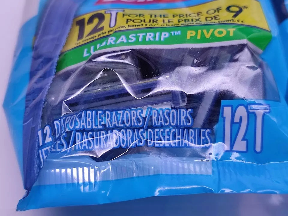 Gillette Sensor 2 Men's Disposable Razors Pivot & Lubrastrip 12 count