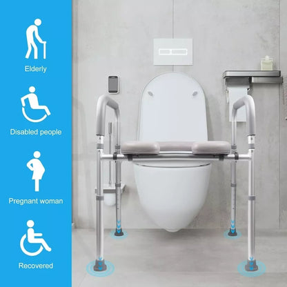Hotodeal Toilet Seat Risers for Seniors Heavy Duty Raised Toilet Seat Hand 300lb