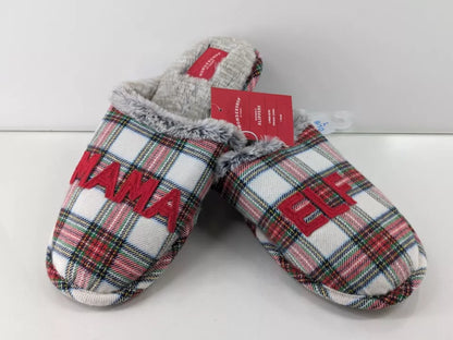 Wondershop Christmas Mama Elf Plaid Faux Fur Bedroom Slippers Size L 9/10