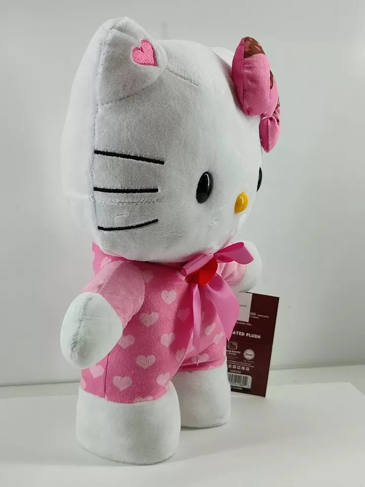 Hello Kitty Valentines Happy Shuffle Animated Plush Side Stepper Pink Heart