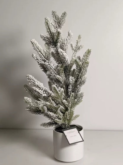 Threshold 22" Artificial Christmas Faux Tree with White Snow Potted Decor 2-Pack