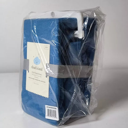 Cloud Island Crib Fitted Sheet 8in deep Elastic Bergen Periwinkle Blue Polyester