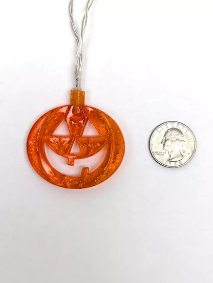 Halloween String Light 6 LED Orange Pumpkin Battery AA Portable Decoration